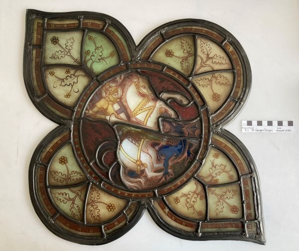 panel after conservation, in reflected light