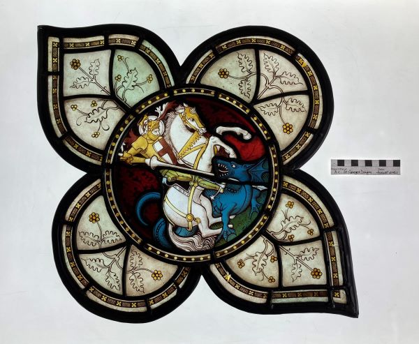 panel after conservation, in transmitted light