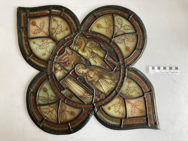 panel after conservation, in reflected light
