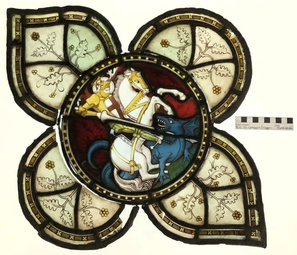 panel before conservation, in transmitted light