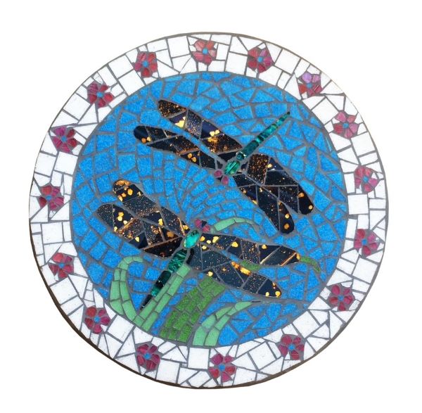 Dragonfly Snake mosaic roundel