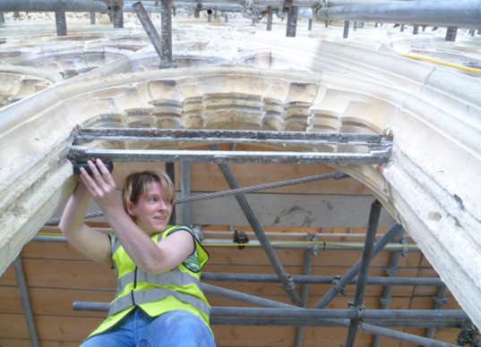 Helen measuring up on-site