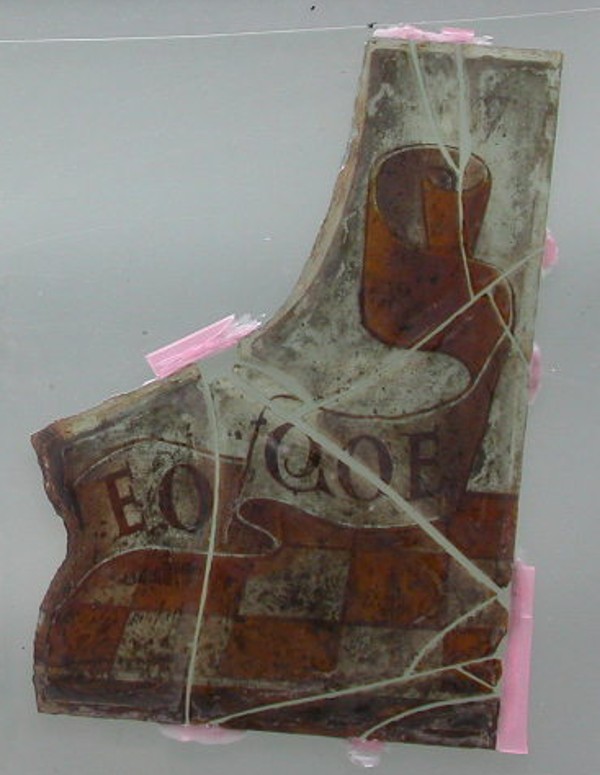 V&A panel during conservation - detail